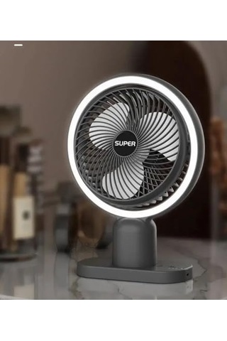 3 Kademeli Masaüstü Vantilatör Şarjlı Soğutucu Usb Fan Siyah