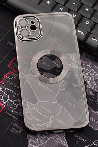 Apple Uyumlu iPhone 11 Siyah Renkli Kenarlı Lazerli Şeffaf Kılıf Lens Korumalı