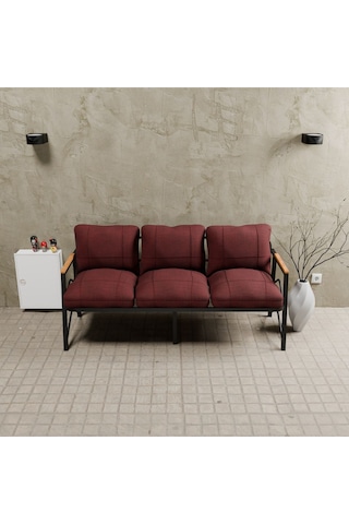 Mb Garden Furnıture Simetri Model, Balkon, Bahçe, Cafe, Metal Koltuk Takımı, Bahçe Takımı , Çay Seti, Üçlü Koltuk Bordo