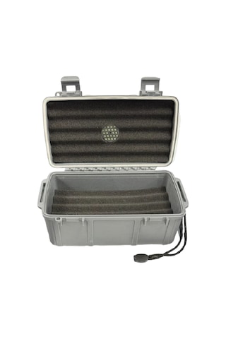 Cigar Caddy 15 Koyu Gri Travel Humidor Puro Kutusu