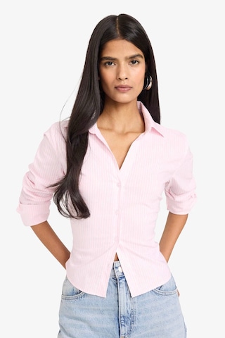 Defacto Fitted Çizgili Bengalin Gömlek D4013AX26SP Pembe