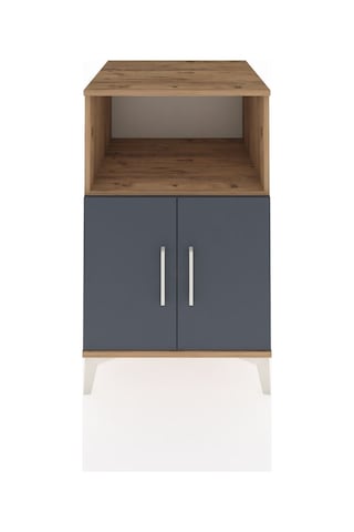Kronos Komodin 2 Raflı 2 Kapaklı 60x59x96 Çam-antrasit Atlas Çam