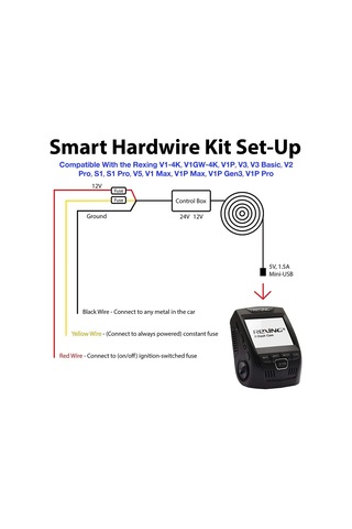 V1 V1p Wifi Versiyon V3 Ve S1 Dash Kameralar Akıllı Hardwire Kiti Mini Usb Bağlantı Noktası