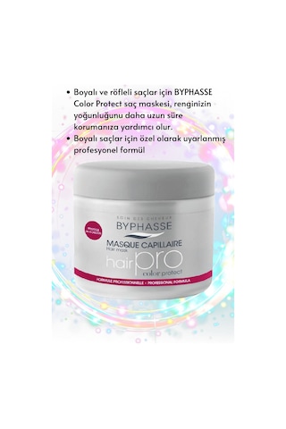 Byphasse Hair Pro Color Boyalı Saçlar İçin Renk Koruyucu Bakım Maskesi 500 ML