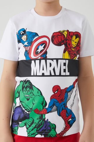 Marvel Comıcs Erkek Çocuk Bermuda Takım Beyaz