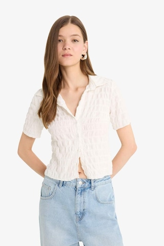 Defacto Coool Fitted Dokulu Kısa Kollu Gömlek F4847ax25hswt32 Beyaz