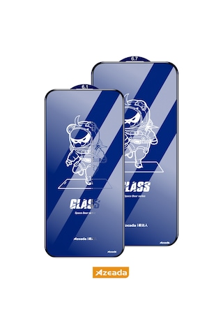 Azeada İphone 16 Pro Max Uyumlu Temperli Cam Ekran Koruyucu Hd Şeffaf, Premium Uzay Serisi, Metal Kutu
