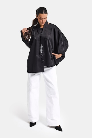 it's basic Kadın Siyah Renk Oversize Tasarım Gömlek