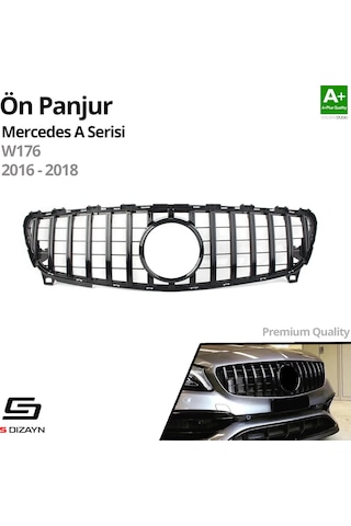 S-dizayn Mercedes A-class W176 Ön Panjur Parlak Siyah Piano Black Gtr Model 2016-2018