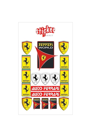 Ferrari Sticker Seti Ferrari Sticker Seti