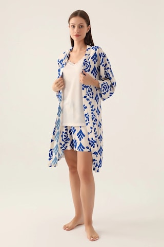 Arnetta 2924 3 Lü Sabahlıklı Kadın Şort Pijama Takımı Vanilya