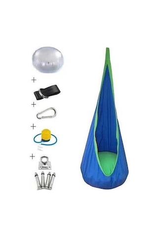 Skycity Kids Çocuklar İçin Pamuklu Hamak Salıncakları Mavi Mavi