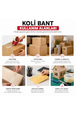 45x100 M Şeffaf Koli Bandı Güçlü Yapışkan Ambalaj Ve Paketleme Bandı 1 Adet
