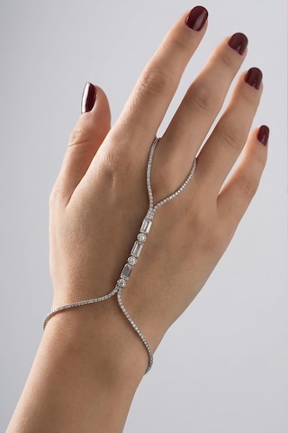 Valmont Accessories Kadın Kristal Taşlı Şahmeran Bileklik Şık El Aksesuarı Işıltılı Tasarım Gümüş