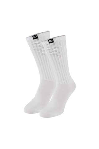 Allunique Unisex Ekstra Yumuşak Lastikli Beyaz Spor Çorabı Beyaz