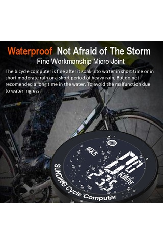 Aubyhe Bisiklet Hızı Ve Mesafe Ölçer, 16 Fonksiyonlu, Arka Işık Sürekli Açık, Spor Ve Günlük Kullanım İçin İngilizce Ekranlı Kompakt Sayaç Siyah