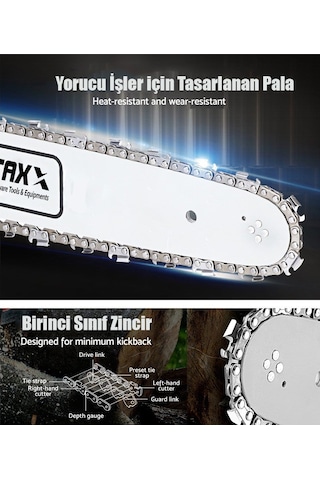 Ağaç Kesme Makinesi Benzinli Motorlu Testere 63cc 7.9hp Yağ Hed