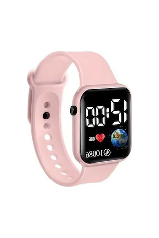 Trendooze Gaojunshop01 Beyaz Led Dijital Saat: Gri, Dünya/kalp, Silikon Kordon, Spor/günlük Kullanım Gri