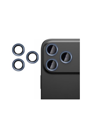 Nettech iPhone Uyumlu 17 Pro Uyumlu Safir Lens Kamera Cam Koruyucu - Lacivert