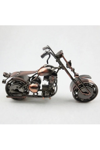 El Yapımı Motosiklet Figürler Modeli Retro Vintage Büyük Boy