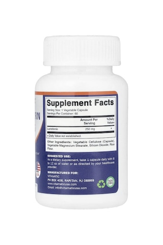 Takviye Vitamatic, Lactoferrin, 250 Mg, 60 Vegetable Capsules