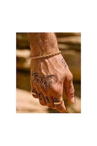 Halat Bileklik 14k Altın Kaplama 6mm Unisex
