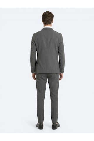 Kip Haki Çizgili Modern Fit Takım Elbise