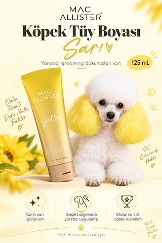 Mac Allister Kedi Köpek Tüy Boyası Sarı Renkli 125 Ml