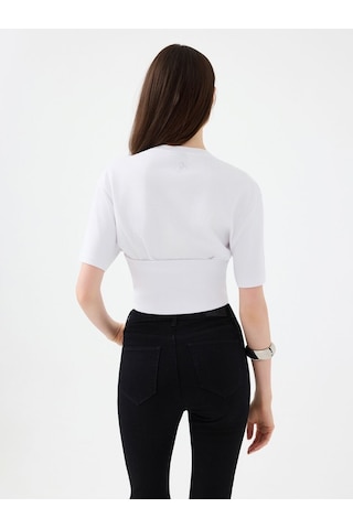 LOFT Slim Fit Kadın Tshirt K.kol Lf2039358 Q1.v1 Beyaz