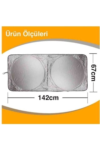 Oto Güneşlik Ön Cam Çift Daireli Güneş Kalkanı