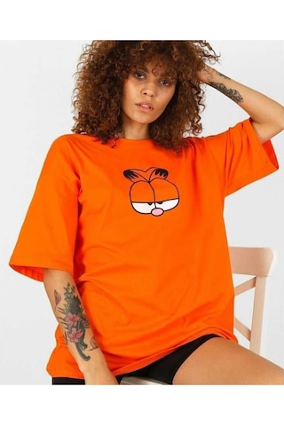 Kozia Outdoors Garfield Baskılı Oversize Unisex Tşhirt Oranj Oranj