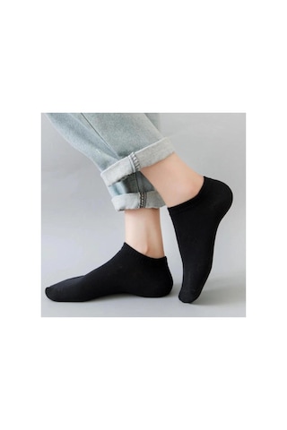 Comerciante 4 Çift Siyah Patik Çorap Unisex Siyah - 879742911 Siyah