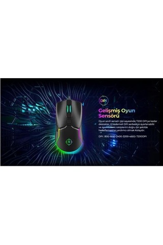 North Air Black Rgb Kablolu Profesyonel Oyuncu Mouse Diğer