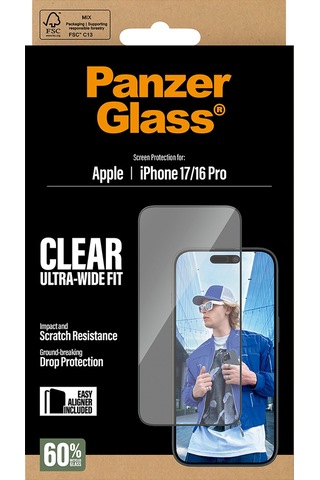 Panzerglass Apple Uyumlu iPhone 17 16 Pro Ultra wide Fit Çerçeve Aparatlı Ekran Koruyucu