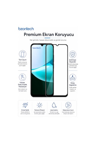 Redmi 15c Uyumlu Anti Statik Ekran Koruyucu Toz Tutmayan Kırılmaz Cam