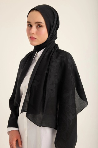 Maisa Duru İpek Pamuk Tensel Şal 70 190 Cm - Siyah 1257