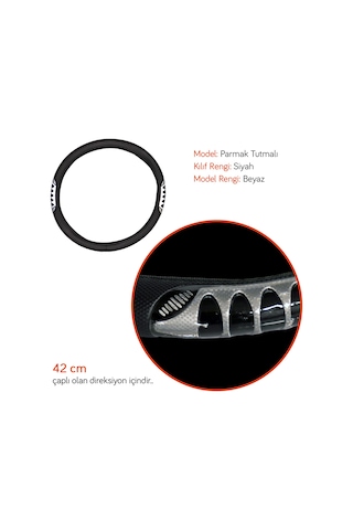 Pmx Geçmeli Direksiyon Kılıfı Fosforlu Siyah Beyaz 42 Cm Teq-007bk/sl Beyaz