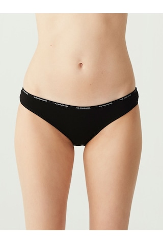 U.S. Polo Assn. Kadın Çok Renkli 5Li Düşük Bel Slip 67001 Ten Rengi