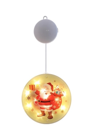 Noel Baba Yılbaşı Işığı, Noel Perde Pencere Dekorasyonu Led Aydın