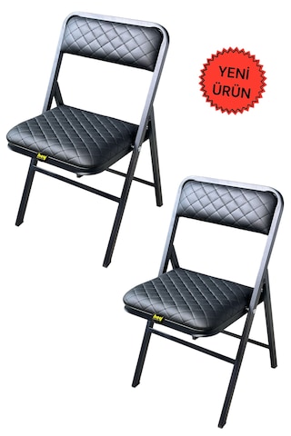 Hey 2'li Katlanır Kamp Sandalyesi Piknik Sandalyesi Siyah Baklava Siyah