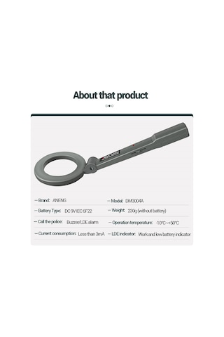 Aneng Dm3004A Taşınabilir Katlanır Kafalı Metal Dedektörü Cihazı