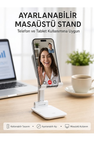 Taşınabilir Masaüstü Telefon Tutucu Ayarlanabilir Yükseklik Yeni Nesil Çokrenkli
