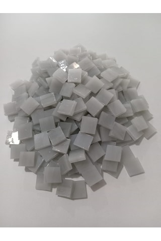 Gri Kare Vitray Cam Mozaik Taşı - Sanatsal Mozaik İçin Yaklaşık 10 X 10 Mm