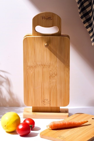 Perotti 16340 Edgard 4lü Standlı Kesme Tahtası Kahverengi