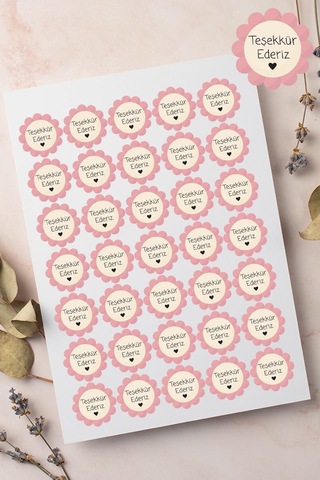 Desenli Thank You Teşekkür Stickers Paketleme Çıkartma Pytkstk97