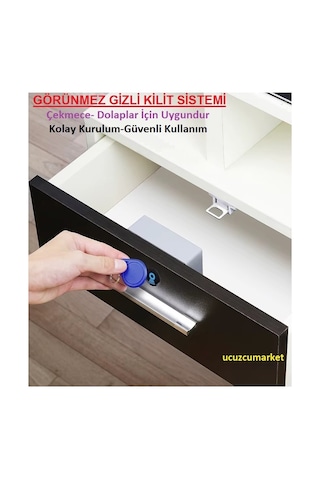 Dolap Ve Çekmece İçin Manyetik Anahtar Gizli Kilit Sistemi