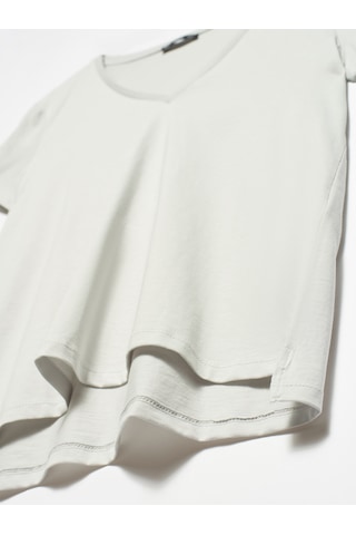 Dilvin 3470 %100 Pamuk V Yaka Basic T-shirt-gri