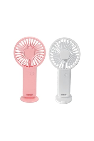 2 Adet Mini Fan,telefon Tutucu,portatif El Vantilatörü Pembe,beyaz 9,3x19cm