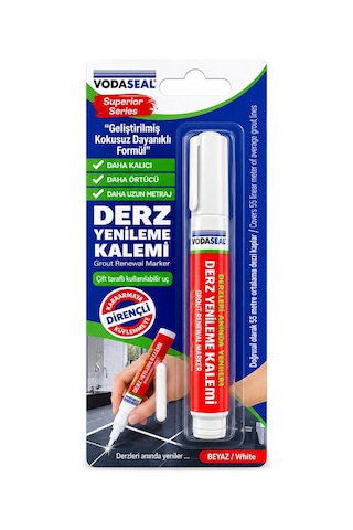 10 Adet Beyaz / Süper Seri Derz Kalemi Su Bazlı - Kokusuz Yedek Uç Bx40 1