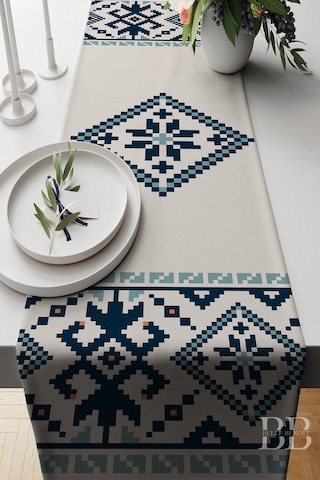 Belle Benoit Baskılı Amerikan Servisi Runner 140x40 Cm Desen39